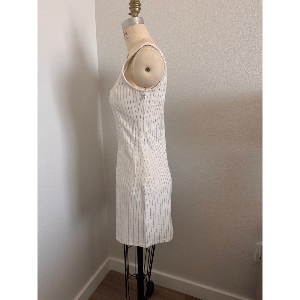 Good American | NWT White Jeweled Denim Shift Dress Size 2 RARE - Picture 4 of 12